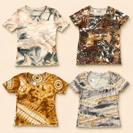 Y2k Earthy Muse Printed Tops