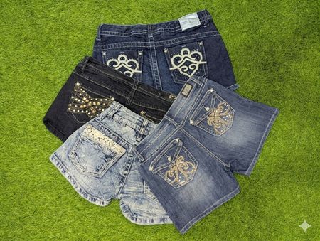 Women’s Micro Mini Denim Embellished Shorts ✨(k-32)(7-pcs)