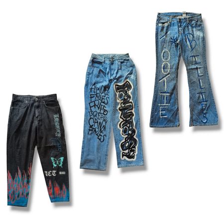 Y2K Graffiti Art Jeans