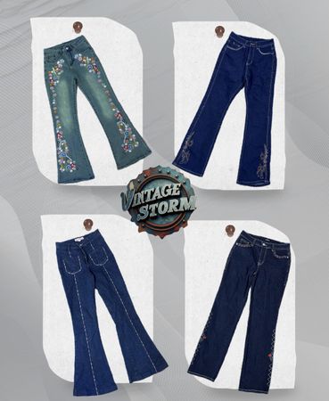 Y2K Wave Flared Denim Jeans