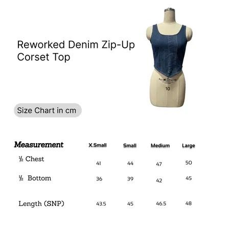 Upcycled Denim Zip-Up Corset Tops