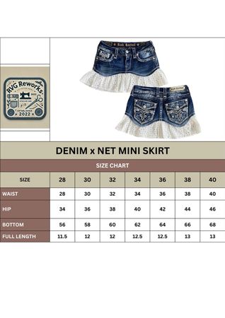Upcycled Miss Me True Religion Rock Revival Ruffle Mini Skirt