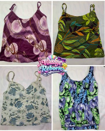 Vintage Y2K Printed Cami & Feminine Top Bundle – 9pcs Summer Edit | VR-290