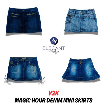 Y2K Magic Hour Denim Mini Skirts - EV0463