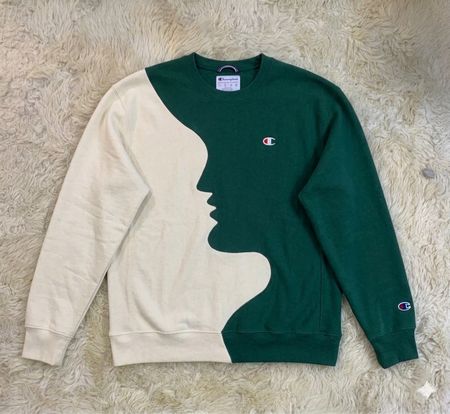 Upcycled Split Face Sweatshirt (Dv -05)
