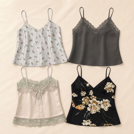 Y2k Silk Cami Tops