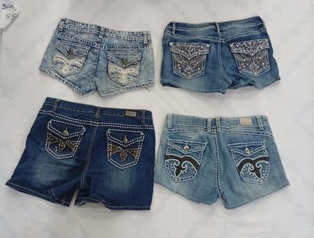 CR8356 Upcycled Y2K Mini Denim Shorts