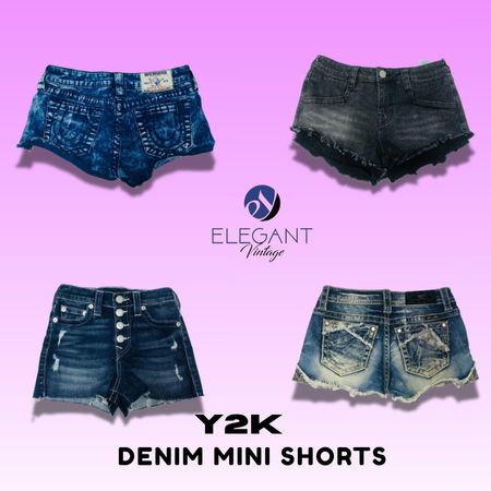 Y2K Denim Mini Shorts - EV1418