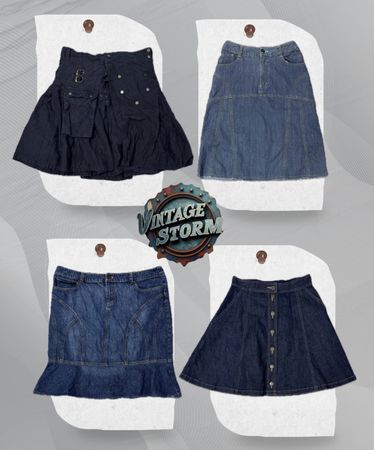 Y2K Cyber Babe Denim Skirt