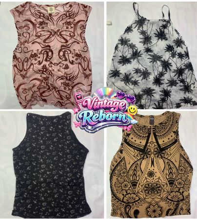 Vintage Y2K Printed & Statement Top Bundle – 10pcs Summer Mix | VR-291