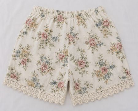 CR1587 Upcycled Linen Floral Shorts