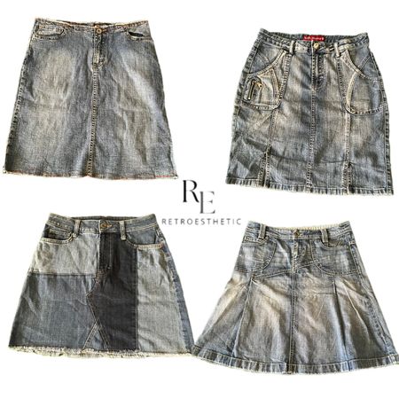 Y2K Edgy Girl denim Mdi Skirts Re-3207