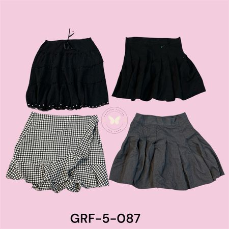 -5- Women’s Vintage Y2K Streetwear Maxi Skir(GRF-5-087)