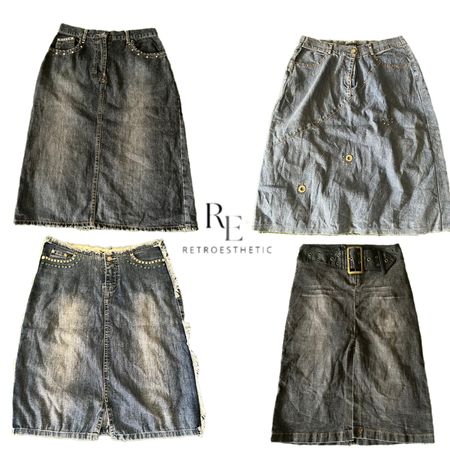 Y2K NYC IT GIRL DENIM MIdi SKIRTS RE-3208
