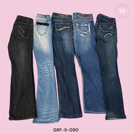 Women’s Retro Low Rise Wide Leg Jeans(GRF-5-090)