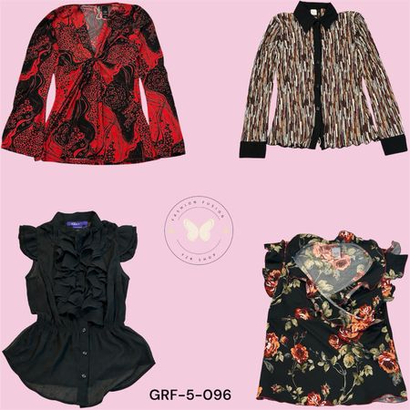 Women Printed Floral Red Black Fashion Blouse (GRF-5-096)