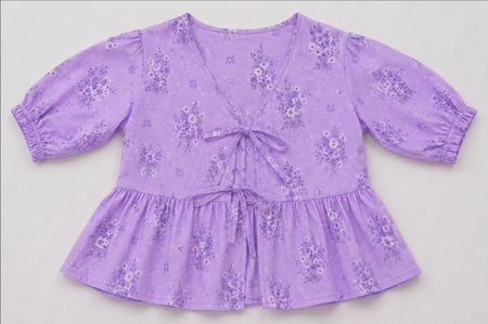 CR1588 Upcycled Floral Babydoll Top
