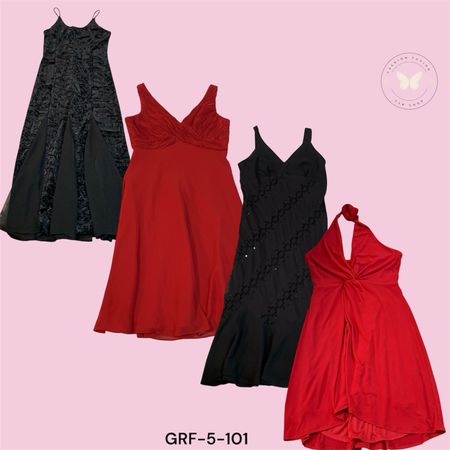 Y2K Floral Print Red and Black Poly Dress – Trendy Vintage Style (GRF-5-101)
