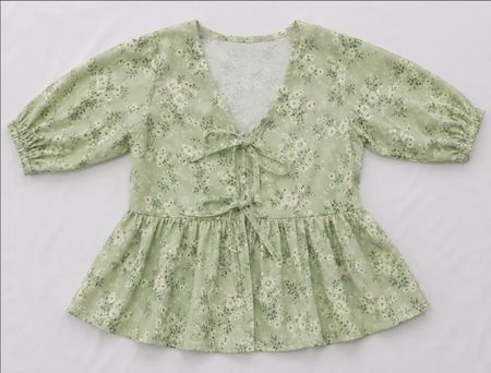 CR1589 Upcycled Floral Babydoll Top