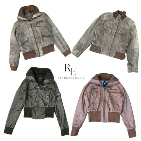 Y2K Unique Leather Jacket Re-3216
