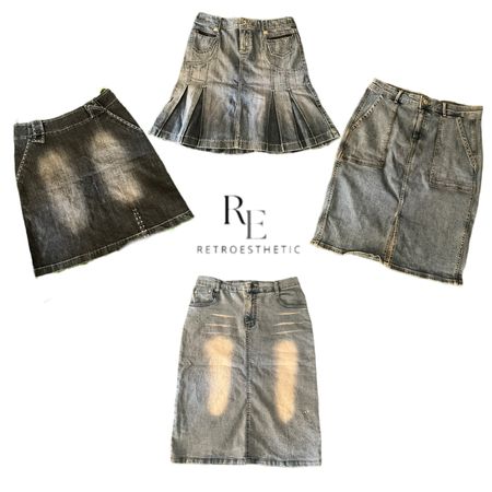 Y2K Unique Denim Midi Skirts Re-3221