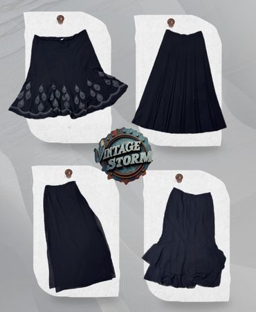 Y2K Black Noir Poly Skirt