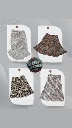 Y2K Cheetah Print Poly Skirt