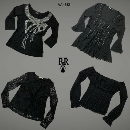 Y2K Black Gothic Girl Full Sleeve Tops (AA-812)