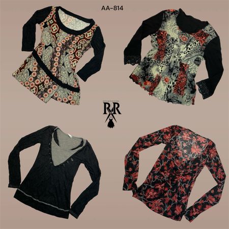 Y2K The Black Gothic Mix Full Sleeve Tops (AA-814)