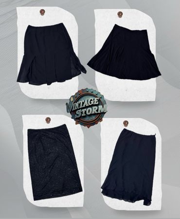 Y2K Black Poly Skirt