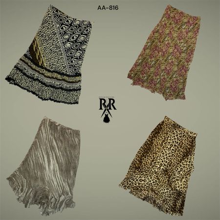 Y2K Animal Printed Poly Skirts (AA-816)