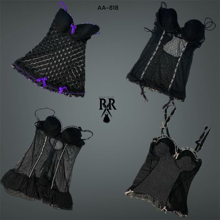 Y2K Black Gothic Handpicked Baby Dolls (AA-818)