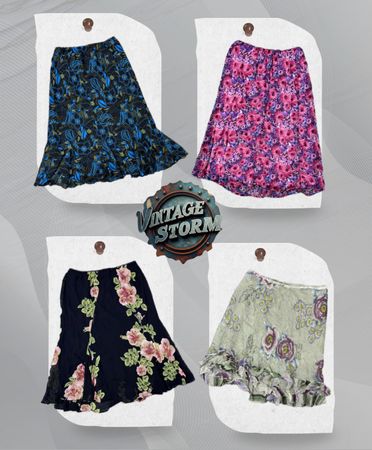 Y2K Floral Printed Poly Skirts
