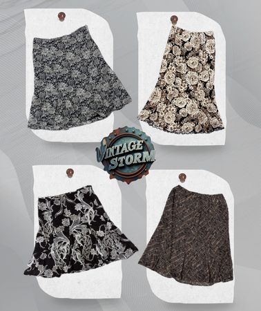 Y2K Midnight Bloom Poly Skirt