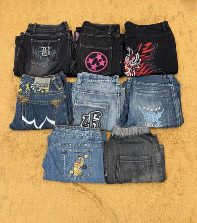 Y2K Baggy Embroidered Jeans