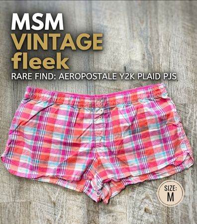 Y2K Nostalgia: Vintage Aéropostale Plaid Pajama Shorts