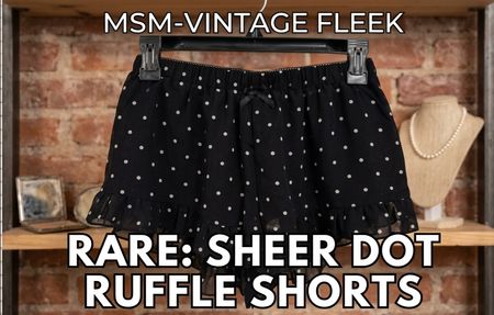 : Y2K Vintage Sheer Polka Dot Ruffle Bloomer Shorts