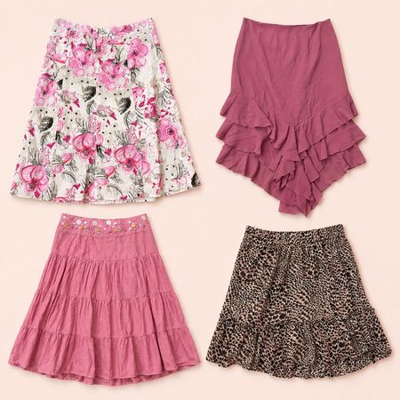Y2k Blush Printed Skirts