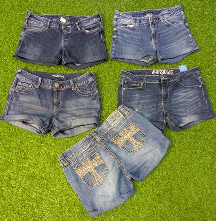 5546 - Upcycled Mini Denim Shorts