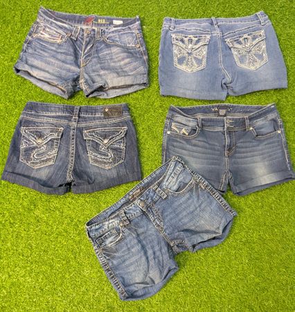 5547 - Upcycled Mini Denim Shorts