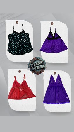 Y2K Lace Nightwear Cami Tops