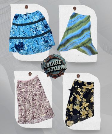 Y2K Cloud Haze Poly Skirts