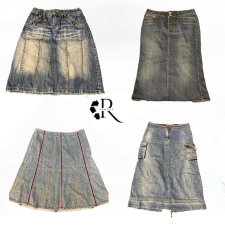 Y2k NYC IT Girl Denim Midi Skirt RW1957