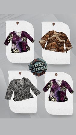 Y2K Retro Abstract Poly Blouse