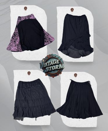 Y2K Soft Goth Poly Skirt
