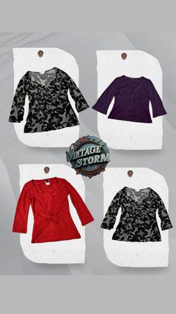 Y2K Floral Print Poly Blouse