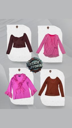 Y2K Retro Chic Poly Blouse
