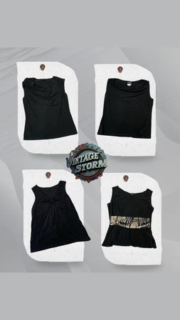 Y2K Chic Black Poly Blouse