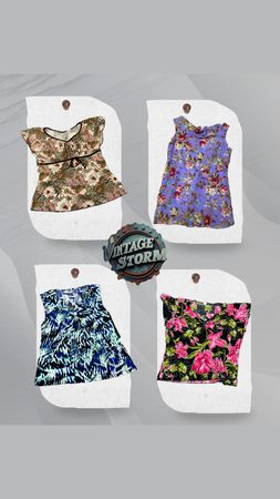 Y2K Retro Floral Poly Blouse