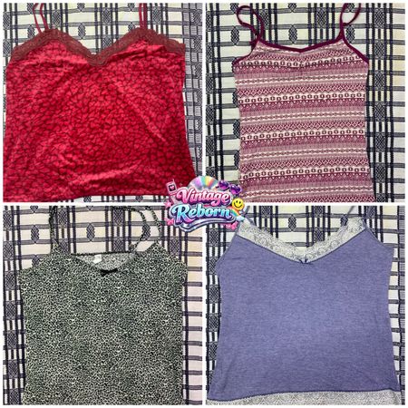 Y2K Printed & Lace Trim Cami Top Bundle – 9pcs Summer Edit | VR-292
